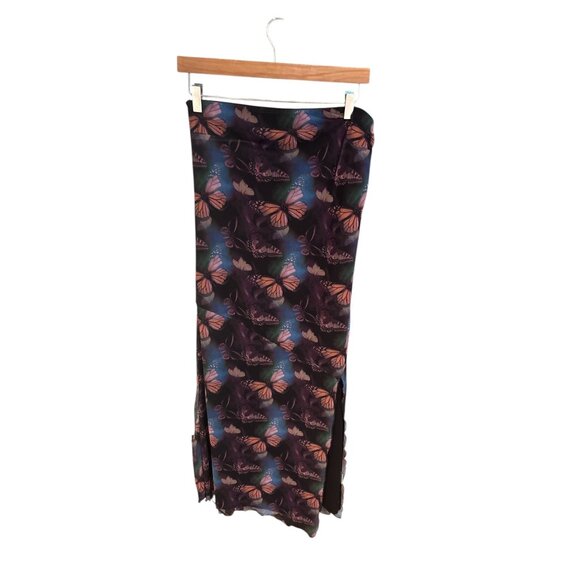 Y2K Butterfly Print Maxi Skirt With Side Slit By Justify - Picture 1 of 10